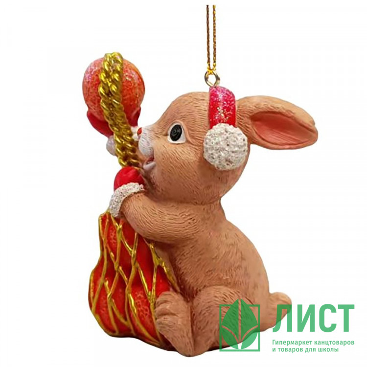 Украшение декоративное "Зайчик с мандаринами" 6,9см арт.89364