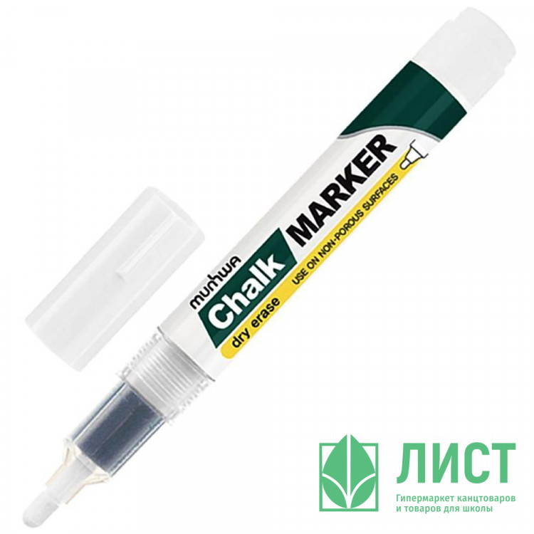 Маркер меловой MunHwa 3мм белый арт.СМ-05