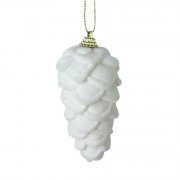 Фигурка на ёлку пластик "Шишка" 08,5см цв.белый арт.94398