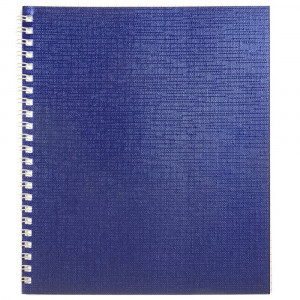 Тетрадь А5 клетка 48 листов бумвинил на гребне Hatber Металлик Синяя арт 48Т5бвВ1гр