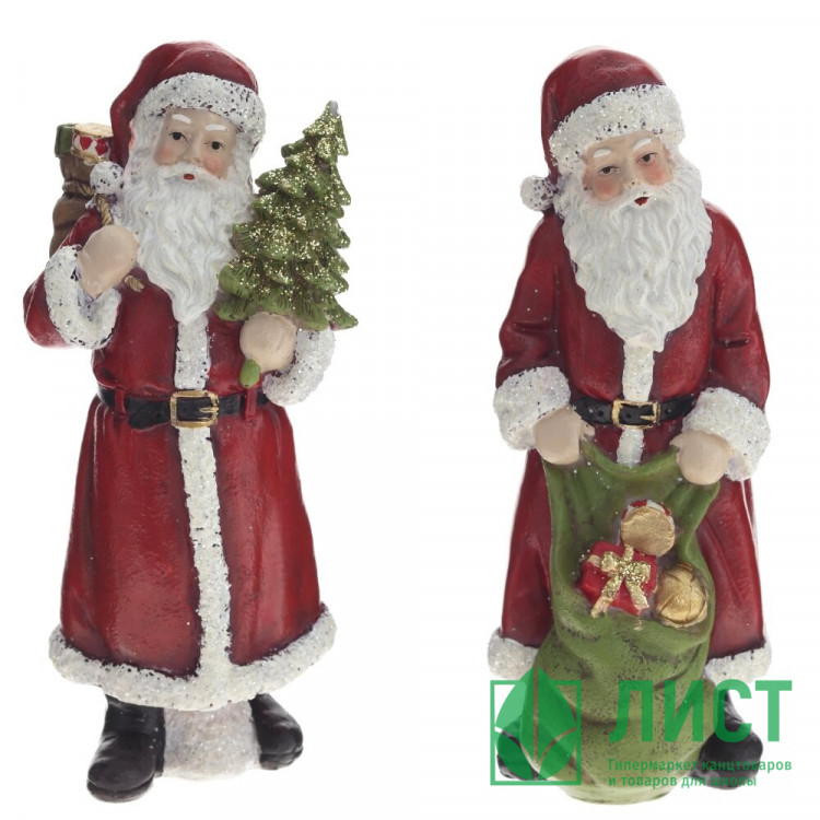 Статуэтка декоративная "Дед Мороз" 18см 2 вида арт.813626