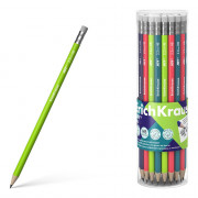 Карандаш чернографитный ErichKrause с ластиком Reef HB круглый корпус ассорти арт.62768 (Ст.42)