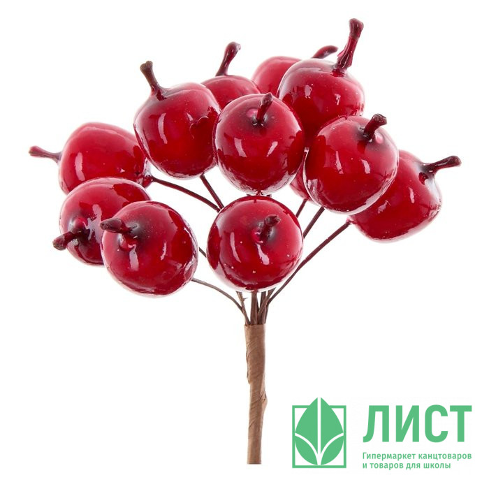 Украшение декоративное "Веточка. Ягоды красные" 14см 12шт. пучок арт.762458