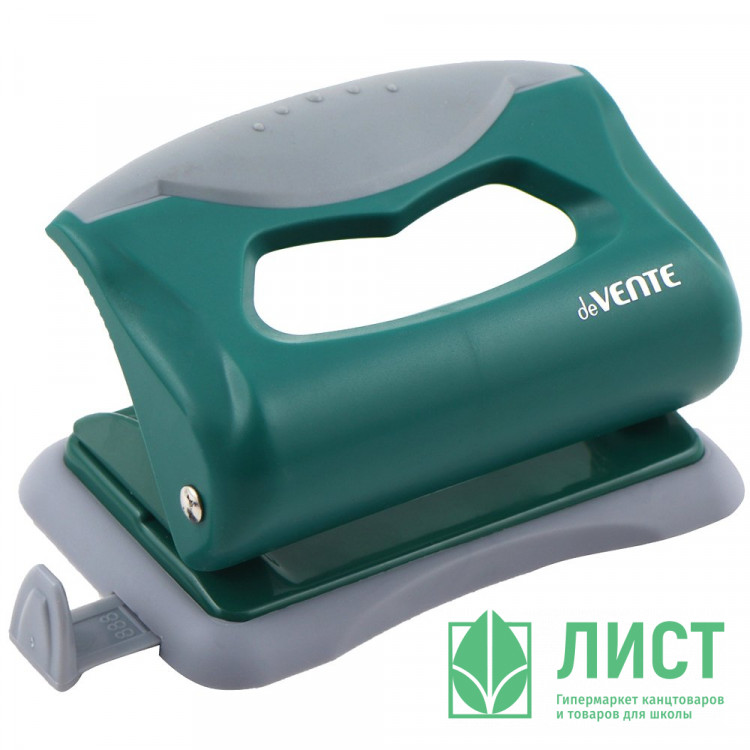 Дырокол (10л) deVENTE пластик с каучуковой вставкой, с линейкой Маранди (Marandi) аквамарин арт.4020203