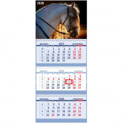 Календарь настенный 3-бл 2026 295*700 "Андалузский жеребец" на 3 гребнях Attomex арт.2133519 (Ст.40)