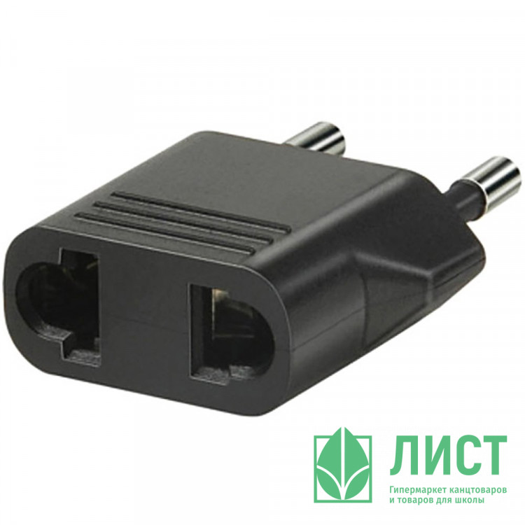 Переходник AMFOX Евро в розетку, черный