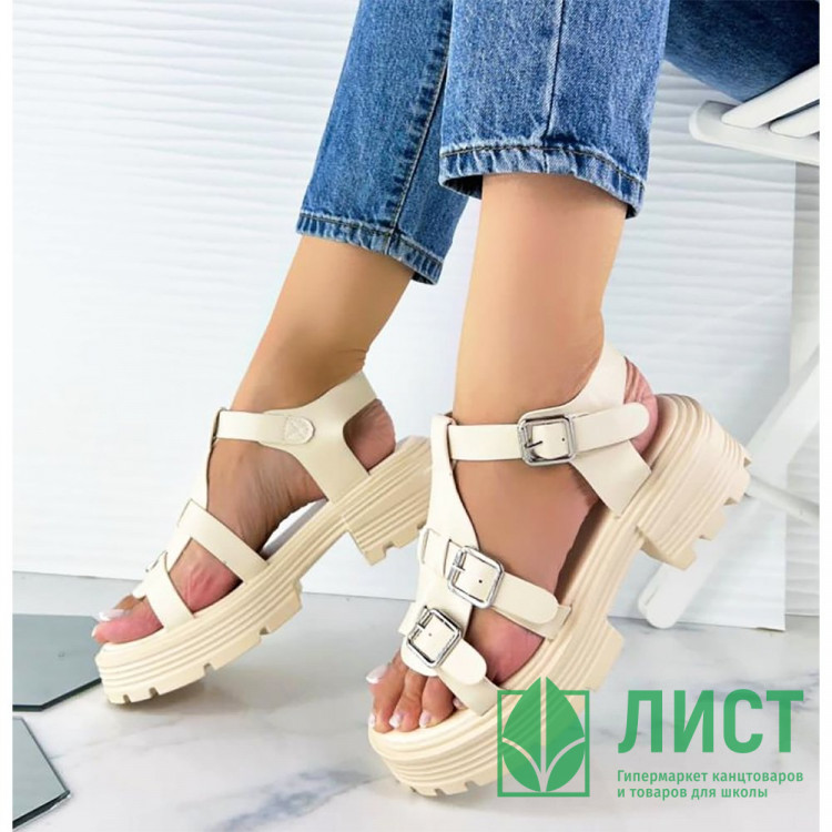 Босоножки для девочки (Nalisha) бежевый верх-искусственная кожа подкладка-искусственная кожа размерный ряд 36-41 арт.apb-606-3