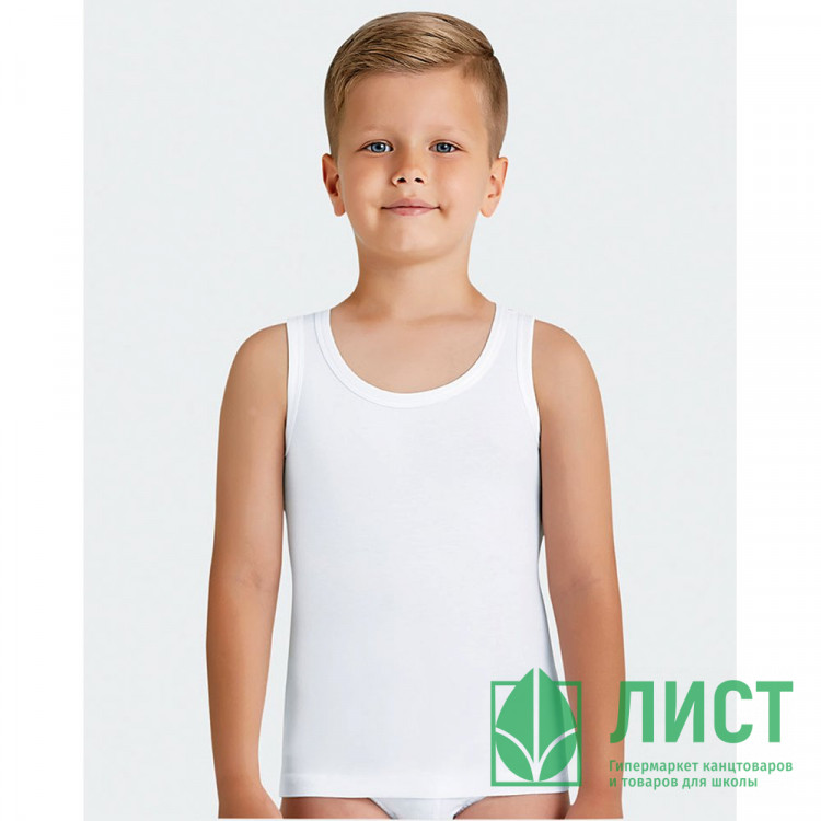 Майка для мальчика арт.2200 95%хлопок, 5% эластан цвет белый