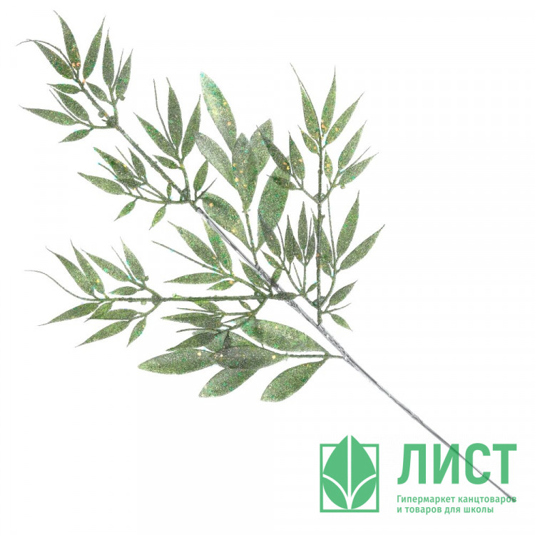 Украшение декоративное "Ветка. Листья пластик" 72см цв.мятный арт.809835