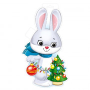 Украшение-панно "Заяц с ёлкой" 33*23см арт.92,887,00