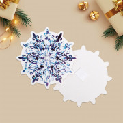 Украшение на скотче "Снежинка" 10см цв.темно-синий 1шт арт.9113317