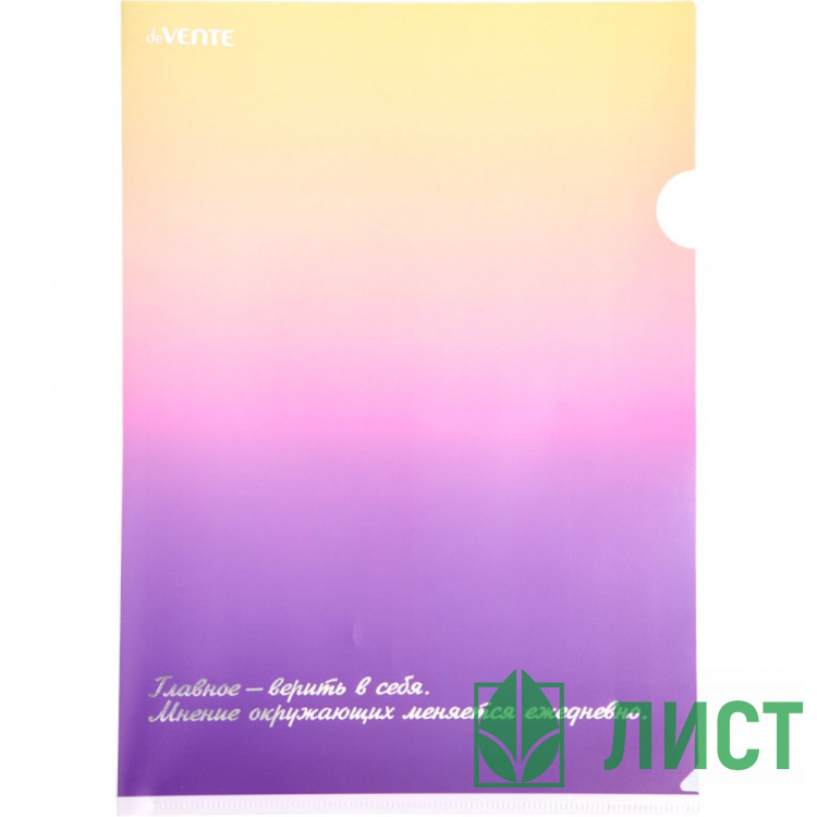 Папка-уголок "deVENTE. Деграде (Degrade)" A4 (220x310 мм) 180 мкм, непрозрачная с рисунком, тиснение фольгой арт.3074316 (Ст.12/240)