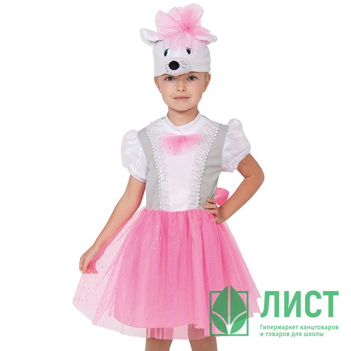 Костюм для девочки Крыска Актриска (платье,шапка) р.34/128 ткань арт.8059