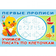 Раскраска А5 Первые прописи Учимся писать по клеточкам (Фламинго) арт.33231