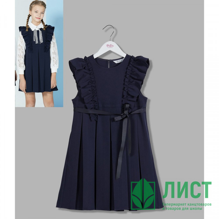 Платье для девочки (Делорас) 3 полнота арт.Q63525 размер 30/122-40/152 цвет синий