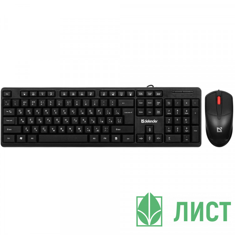 Клавиатура+мышь проводной Defender Line C-511 RU, USB, 1,8 м.,черный