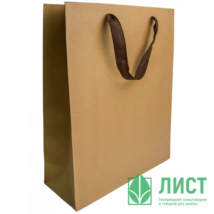 Пакет бумажный с ручкой "Крафт" 18*23+10см арт.ПБР31577