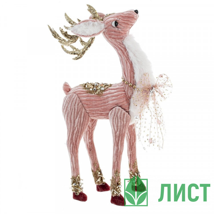 Игрушка декор. "Олень" 28см цв.розовый арт.793123