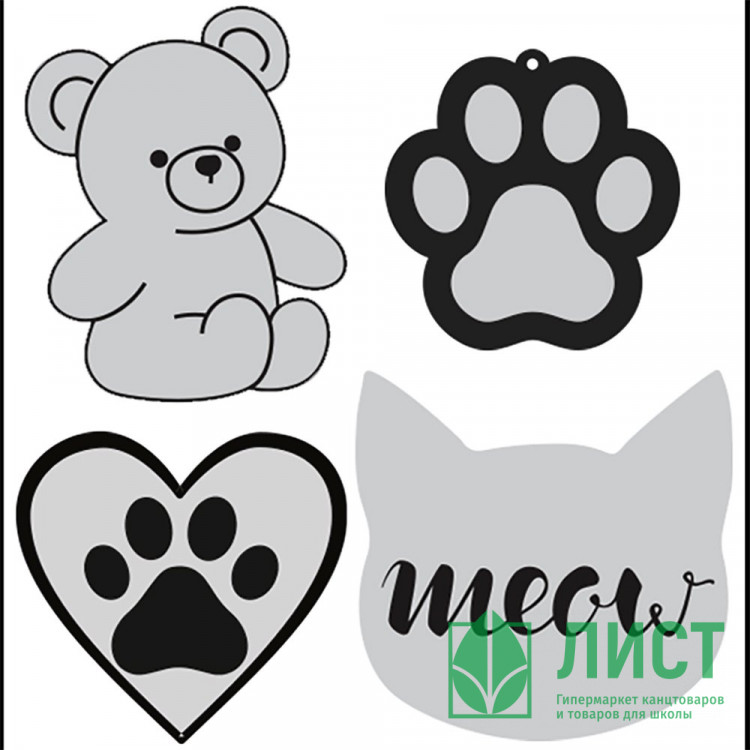 Набор светоотражающих наклеек deVENTE Игрушки (Toys) серебристо-белые 65х55 мм арт.9083212