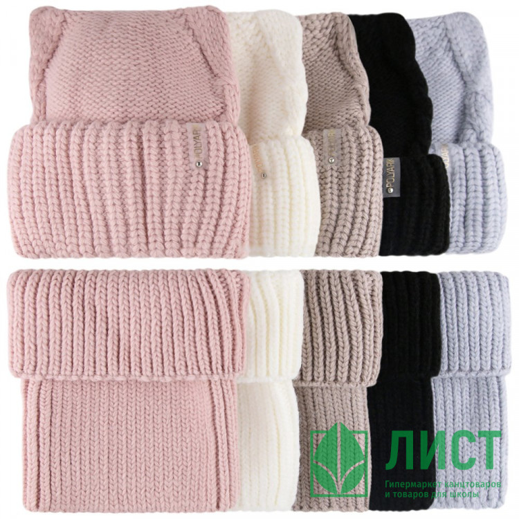 Комплект зимний для девочки (Полярик) арт.M-05-51 размер 56-58 (шапка+снуд) цвет в ассортименте