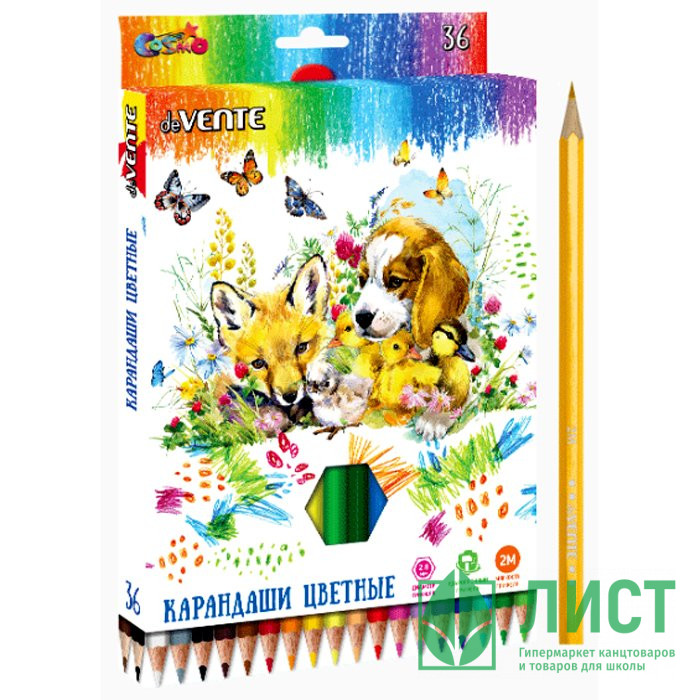 Карандаши цветные (deVENTE) Cosmo 36 цветов 2М 2,8мм арт.5025300