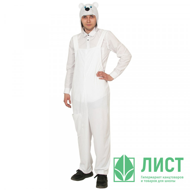 Костюм Медведь Белый (полукомбинезон,шапочка) р.52-54 арт.1141-L