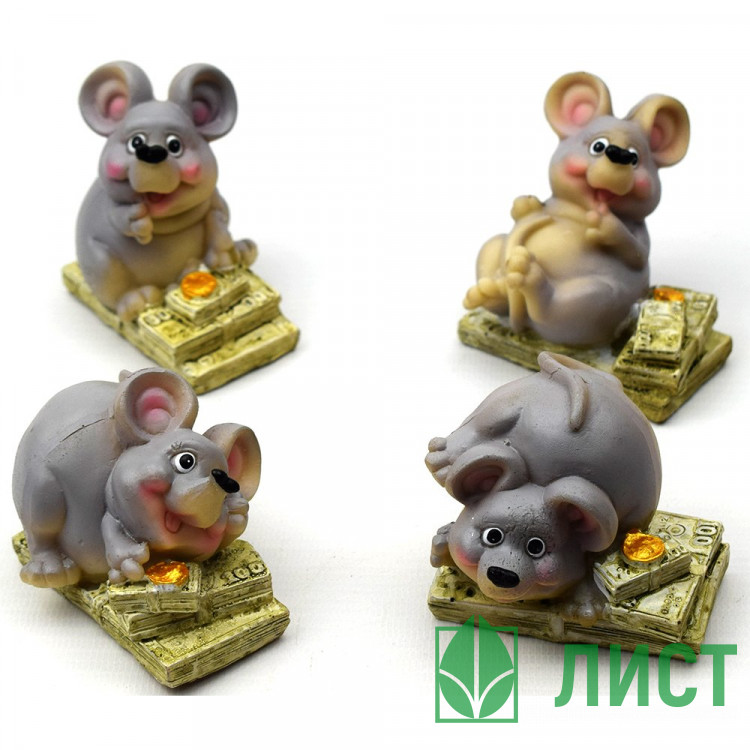 Фигурка СГ "Мышонок на банкнотах" 6,5см асс арт.200-484