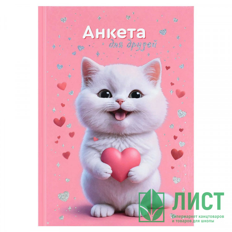 Анкета А5 Феникс Котенок с сердечком 128 листов арт.72287