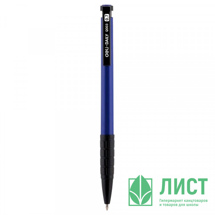 Ручка шариковая автоматическая Deli Daily непрозрачный корпус, синий/игла 0,5мм арт. EQ00330 (Ст.12)
