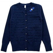 Кардиган для девочки (Malini) артикул 4086 размерный ряд 32/128-40/158 цвет синий