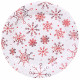 Тарелки бумажные 10шт/наб. D-18см "Снежные искры" цв.красный арт.893-191