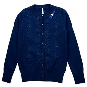 Кардиган для девочки (Malini) артикул 4092 размерный ряд 32/128-40/158 цвет синий