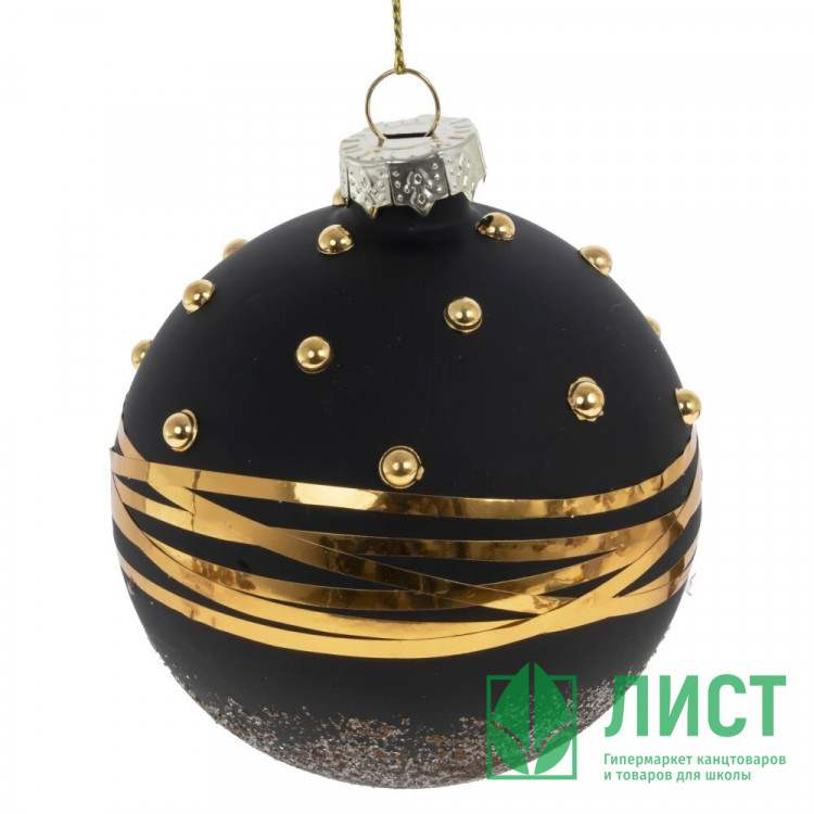 Шар стекло без упаковки /1шт/ 10см черный арт.779586