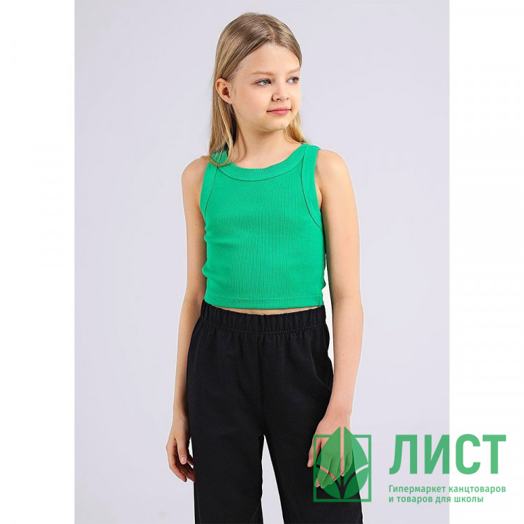 Топ для девочки артикул CLE 846429ш размерный ряд 32/128- 42/158 цвет темно-зеленый