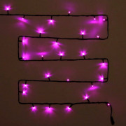 Гирлянда электрическая уличная точечная 15м 180LED цвет розовый (темный провод) 8режимов арт. 183-157