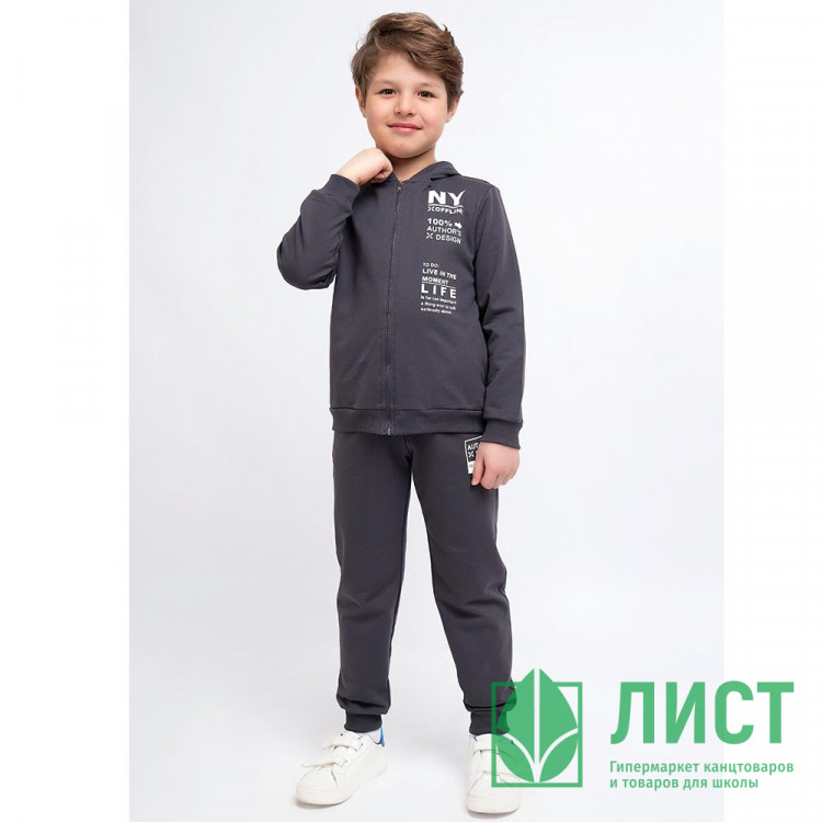 Брюки спортивные для мальчика арт.CLE 825604-01а_п размер 34/134-42/158 цвет темно-серый