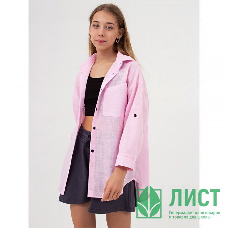 Рубашка для девочки KDR арт.7261 размер 32/128-40/152 цвет розовый