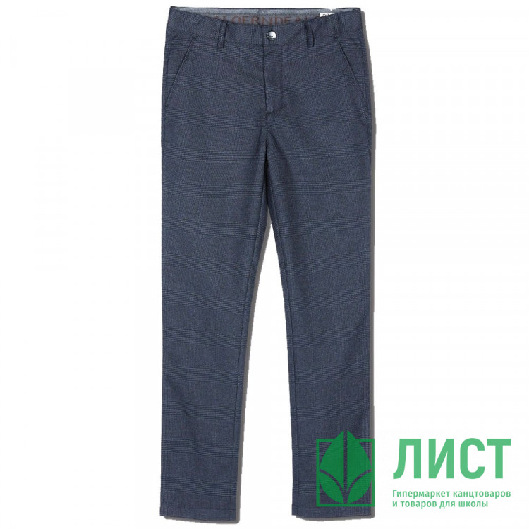 Брюки для мальчика (Deloras) классический силуэт арт.K71209FB-23 размер 34/134-46/170 цвет серо-голубой в клетку