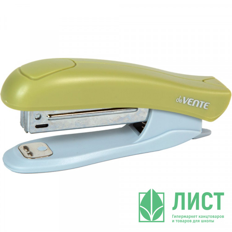 Степлер №10 (12л) пластиковый deVENTE СигНАТУР (sigNATURE) оливковый с антистеплером арт.4142513