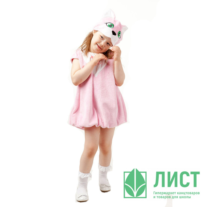 Костюм для девочки Кошечка (платье,шапка) р.26/104 плюш арт.904 к-17-26