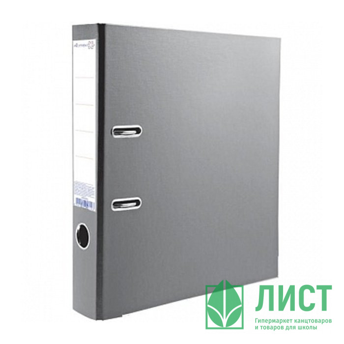 Папка-регистратор 80мм ПВХ серая ATTOMEX металлический уголок, разобранная арт.3093307