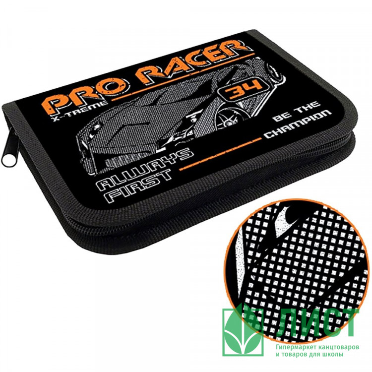 Пенал 1 отделение с откидной планкой (ОНИКС) ПКК 07-12 Pro racer 190х130мм ламиннированный картон