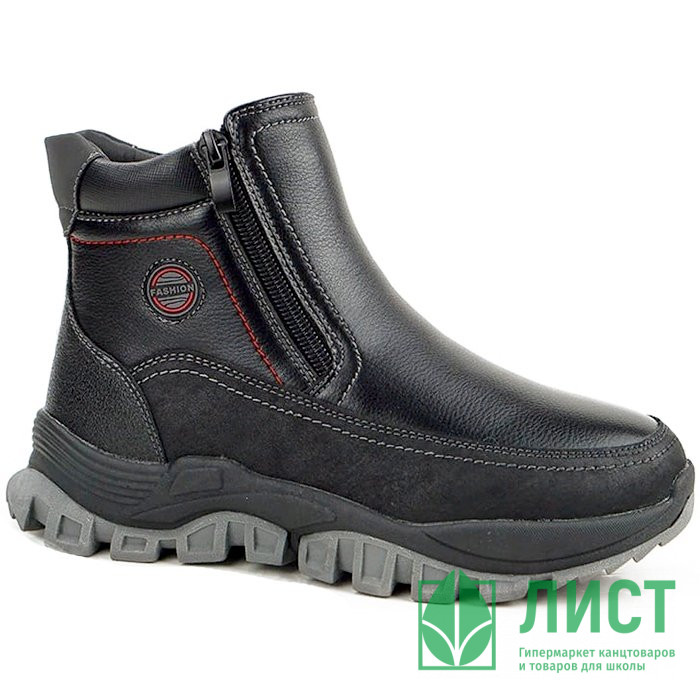 Ботинки для мальчика (B&G) черные верх-искусственная кожа подкладка -искуственный мех артикул m-bg-5356-4A