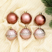 Набор шаров 06шт 06см "Лаурен" розовый арт.6490352