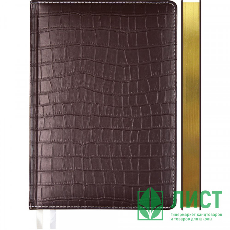 Ежедневник датированный 2026 deVENTE "Wild" A5 (145 ммx205 мм) 336 стр, кремовая бумага 70 г/м² с золотым срезом, печать в 2 краски, твердая обложка из искусственной кожи с поролоном, отстрочка, перфорация, закругленные уголки, 2 ляссе, в подарочной короб