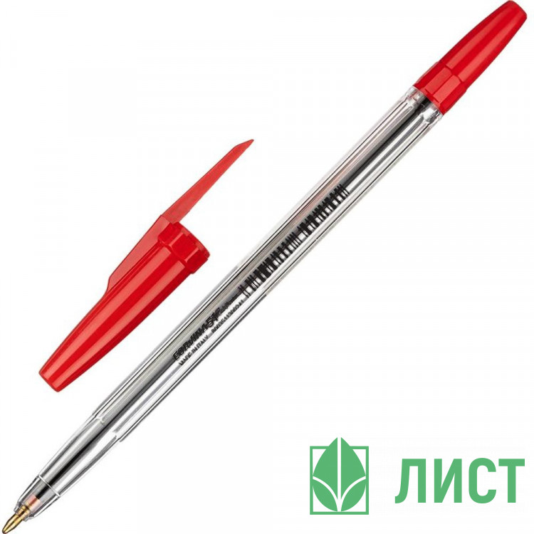 Ручка шариковая прозрачный корпус (Corvina) красный, 1,0мм/0,7мм арт.40163/К