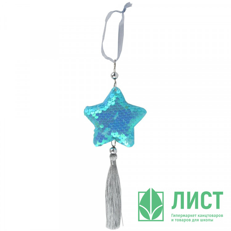 Украшение декоративное "Подвеска.Звезда" голубой 7,8x22см арт.91210