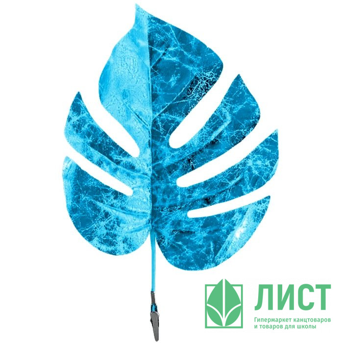 ЛИКВИДАЦИЯУкрашение декоративное "Лист" 32см голубой арт.87828
