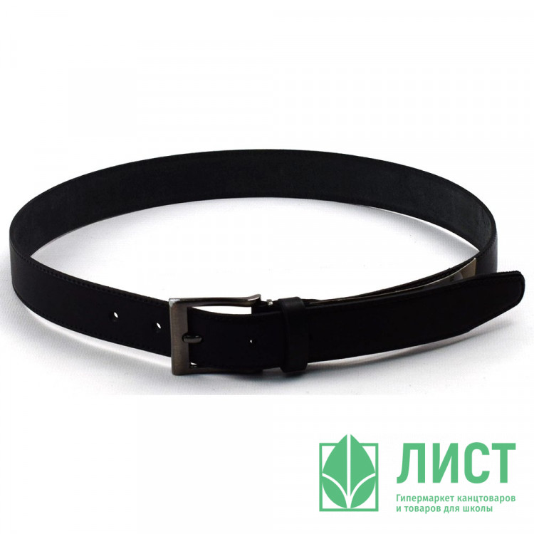 Ремень детский натуральная кожа цвет черный полудутый (90-110см) арт.Л.30