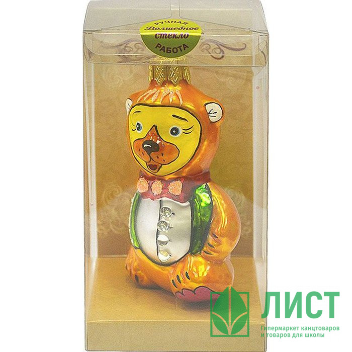 Украшение декоративное стекло 10см "Винни Пух" п/у арт.ФУП-190/16